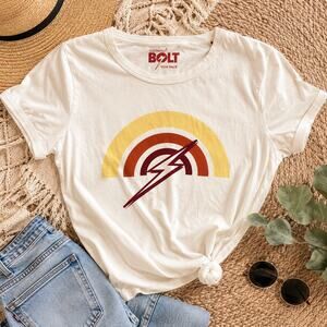 Lightning Bolt “For Gals” Rainbow surf skate Graphic Tee – Women’s Large
